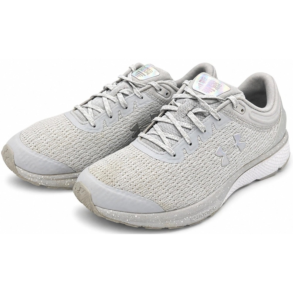 Under Armour Charged Escape 3 Mens 10 Halo Gray White Running Shoes 3021966-109